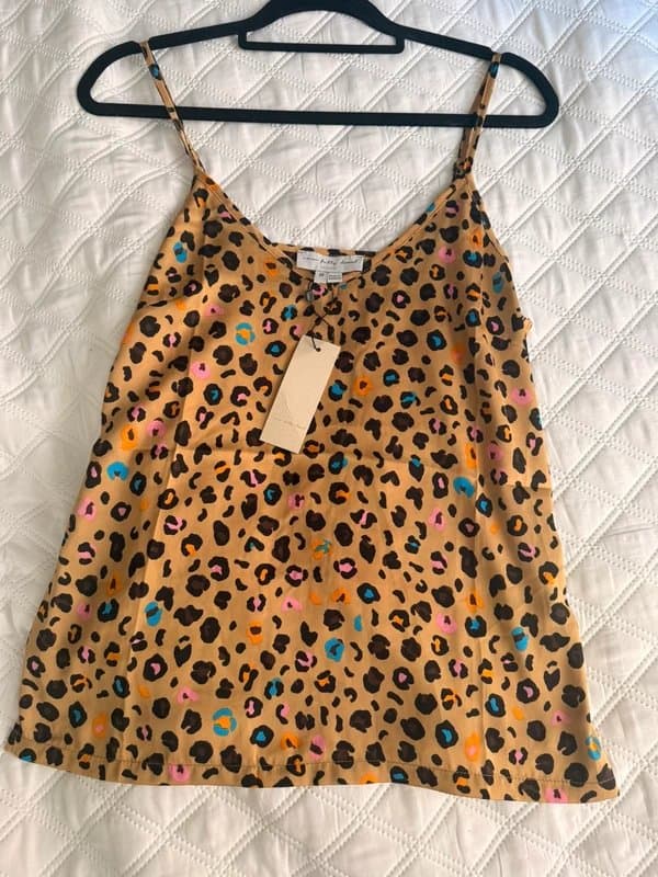 Never Fully Dressed Never Fully Dressed Leopard Print Satin Cami Top
