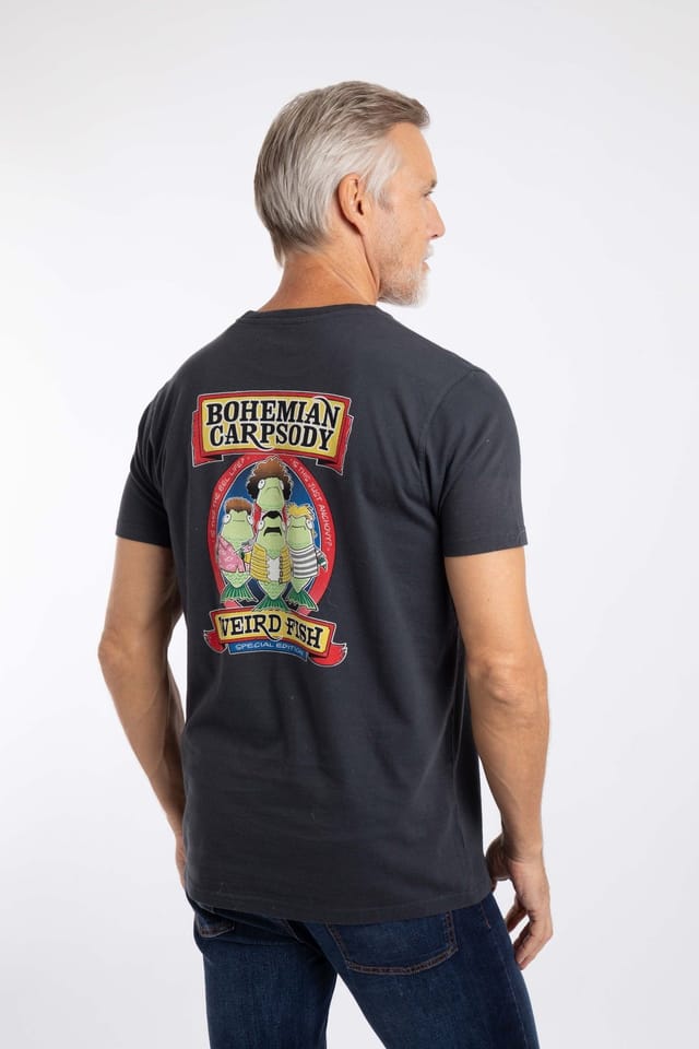 Weird Fish Weird Fish Men's Bohemian Carpsody Angling Trust Artist T-Shirt in Navy - 3