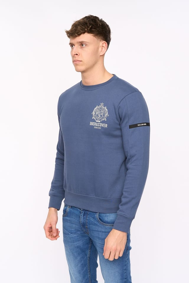 Duck&Cover Duck&Cover Men's Stoneham Functional Crew Neck Sweatshirt in Blue - 2