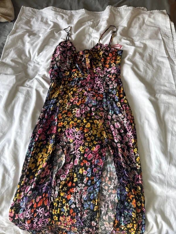Bershka Floral maxi dress with side split 🌸