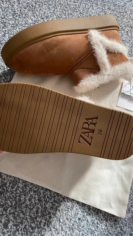 Zara Zara faux faur ankle boots