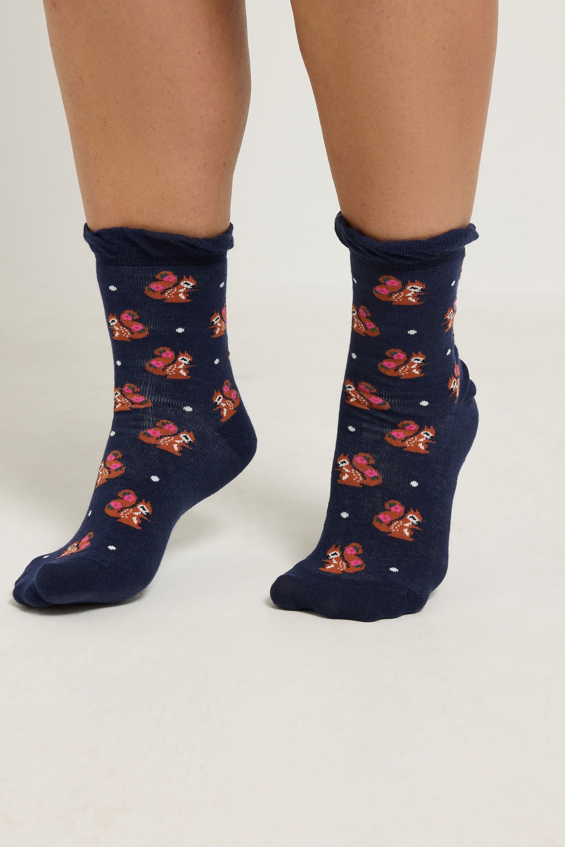 Yours 4 Pack Blue & Green Woodland Animals Ankle Socks