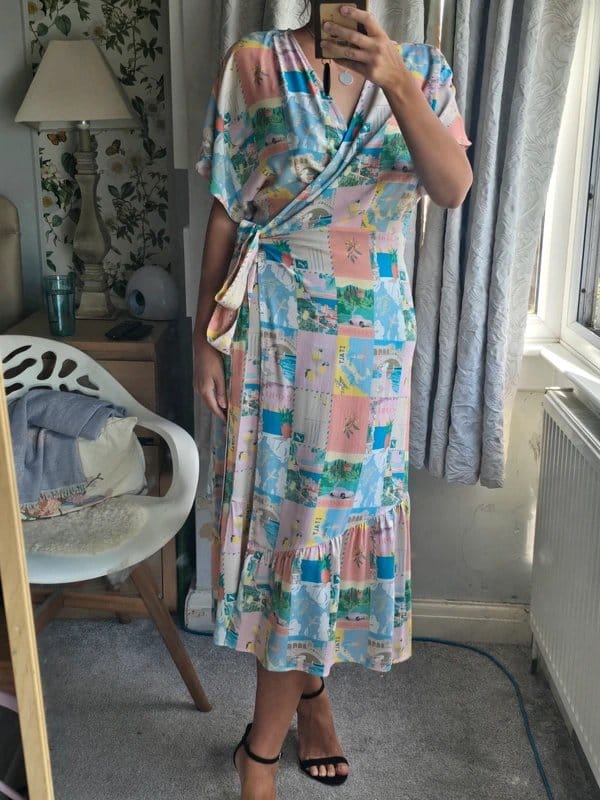 Never fully dressed postcards wrap dress size 14