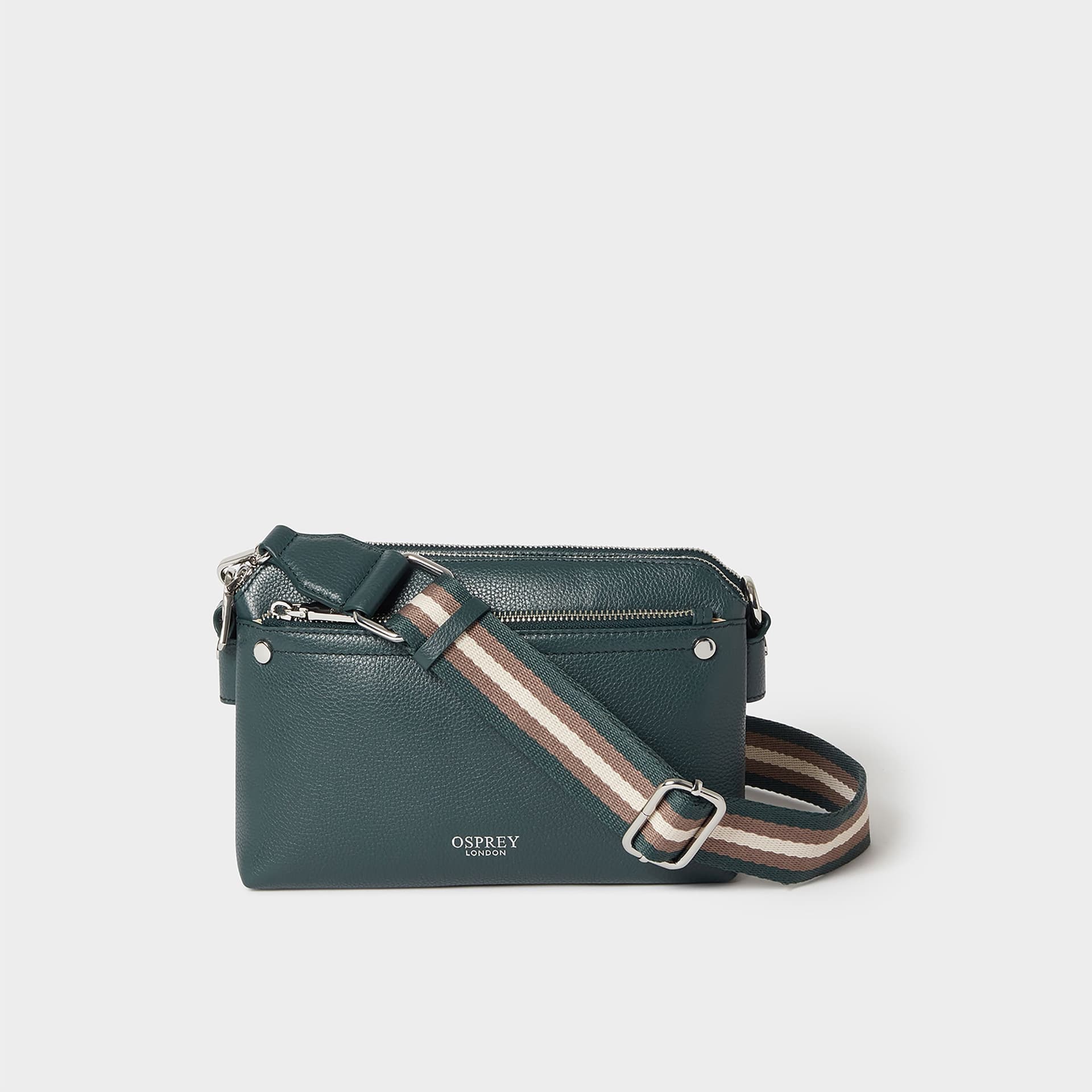 OSPREY LONDON OSPREY LONDON Women's The Stella Leather Crossbody Bag in Green