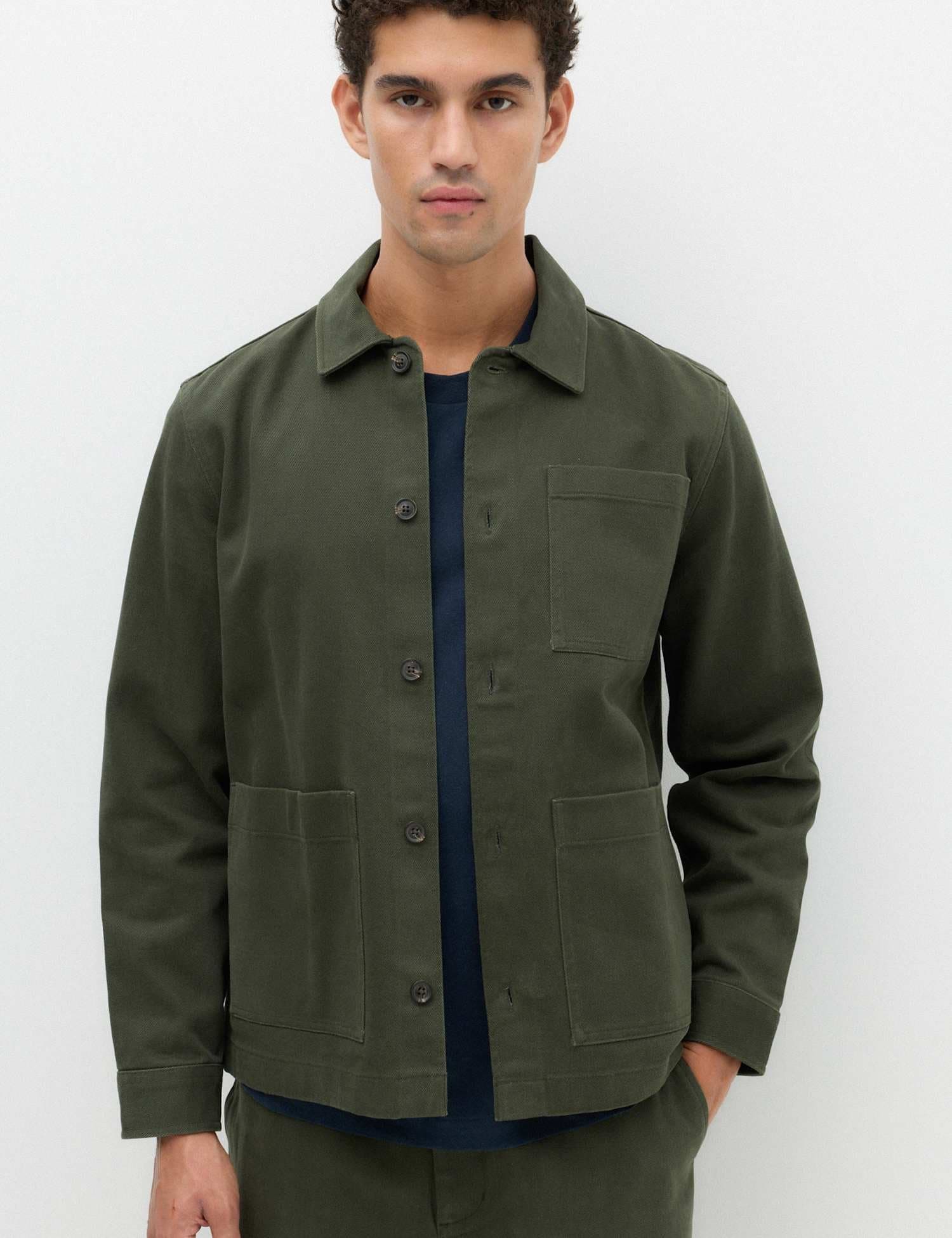 Marks & Spencer M&S Regular Fit Pure Cotton Twill Overshirt Khaki