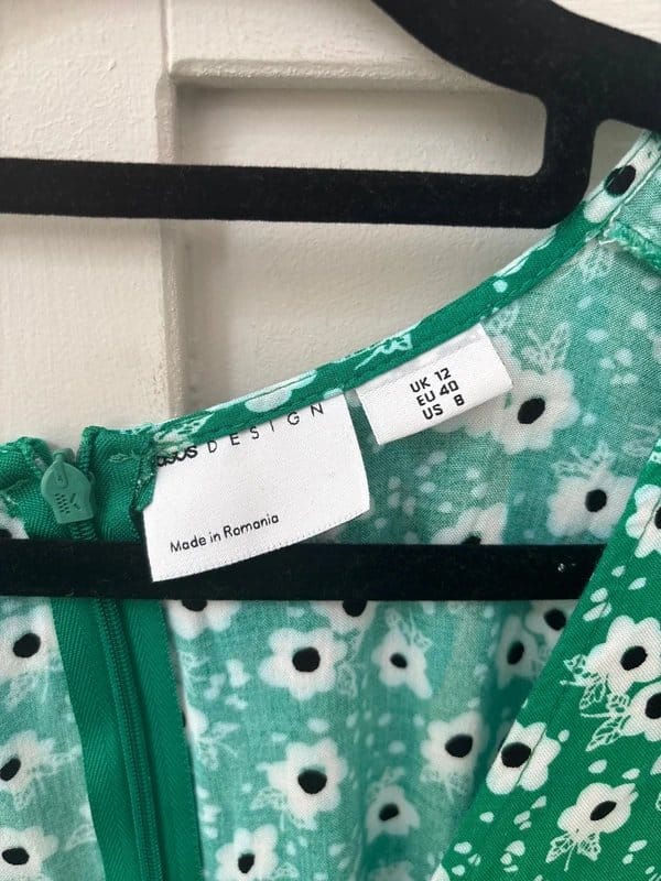 ASOS Green Floral Midi Dress Size 12