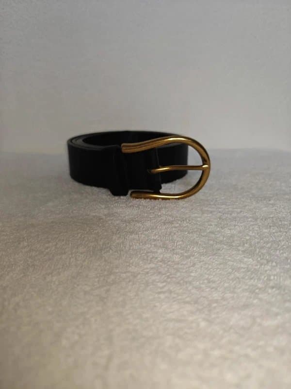 ASOS Design Asos design Black Wide Belt - Gold Horseshoe Buckle - XXL