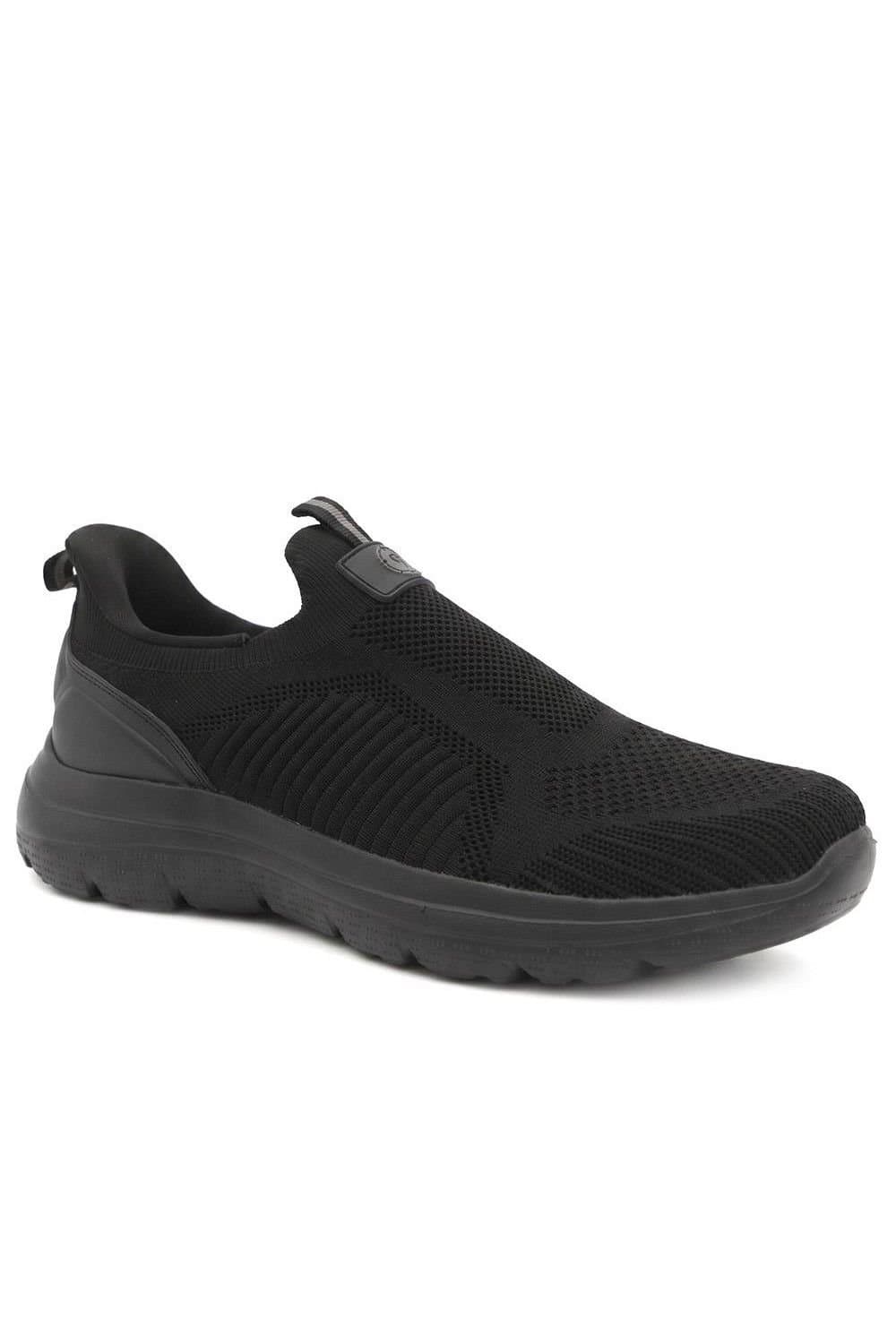 Pavers Pavers Men's Extra Wide Easy Step In Trainers in Black