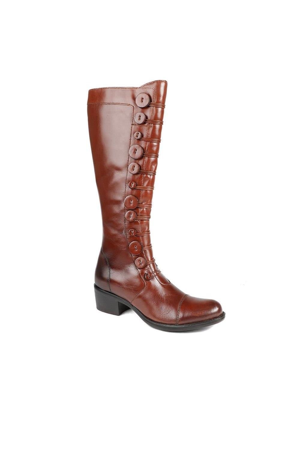 Jones Bootmaker Jones Bootmaker Women's Andreea Leather Long Boots in Tan