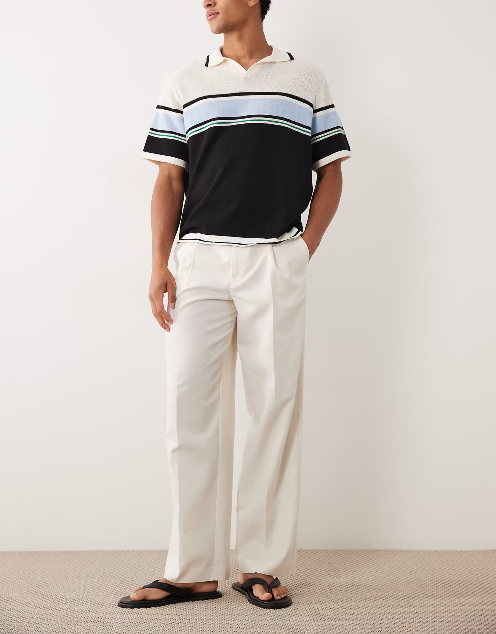 ASOS ASOS DESIGN summer cotton smart wide leg trousers in white