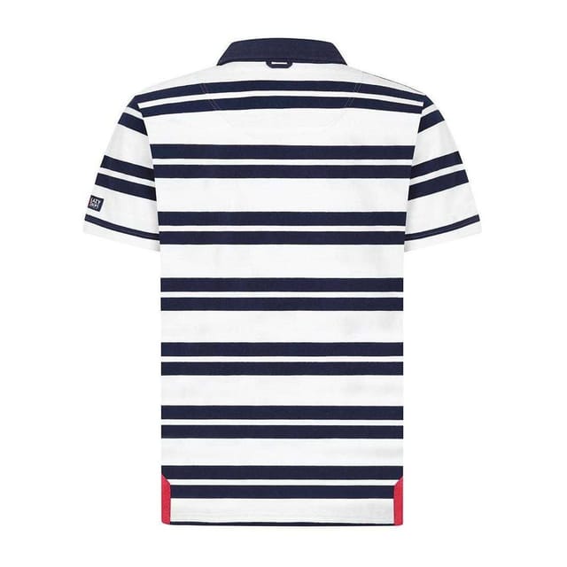 Lazy Jacks Lazy Jacks Men's Narrow Stripe Short-Sleeved Rugby Polo Shirt in White - 2