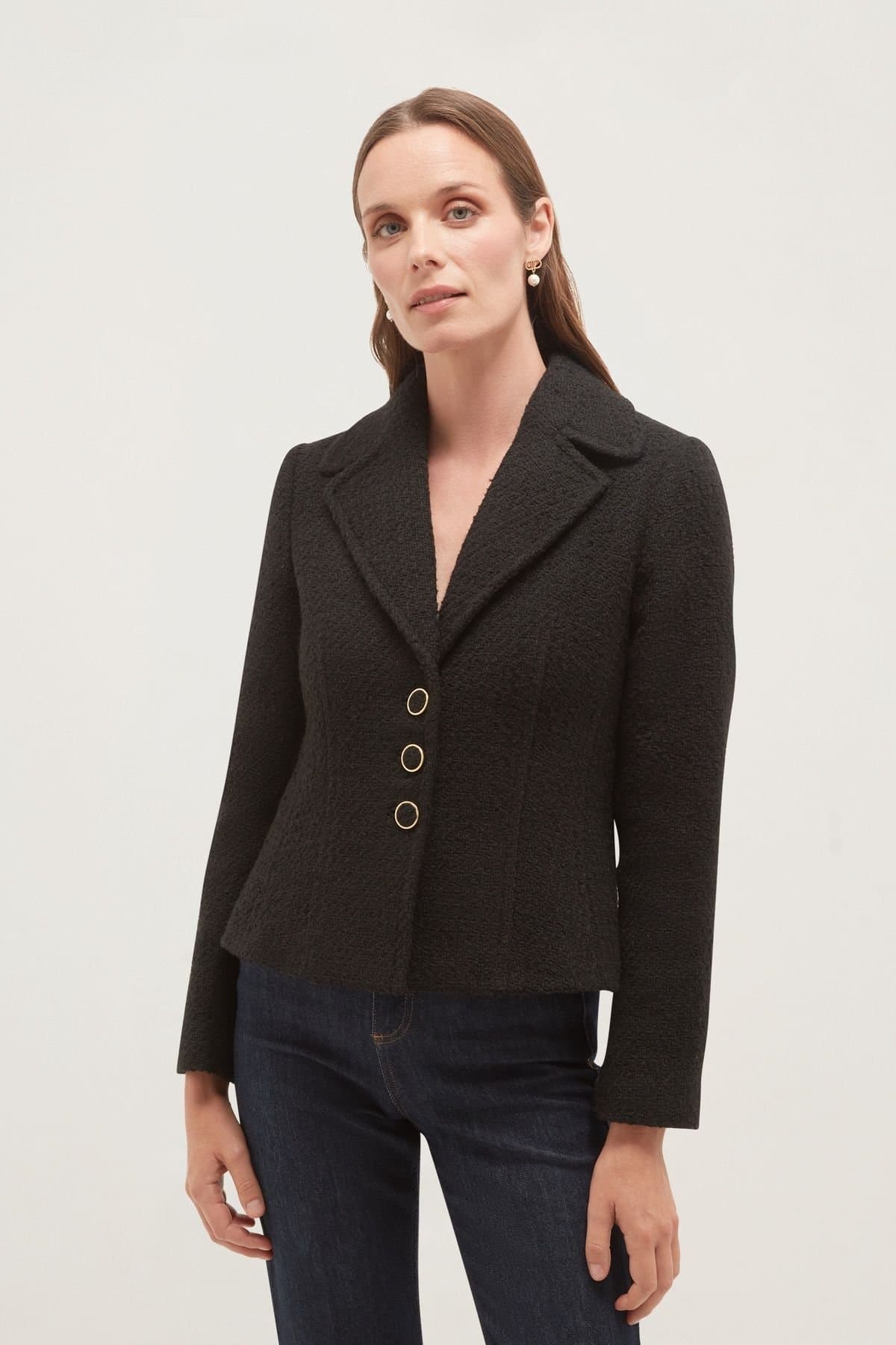 Hobbs London Hobbs London Women's Marnie Textured Tailored Jacket in Black