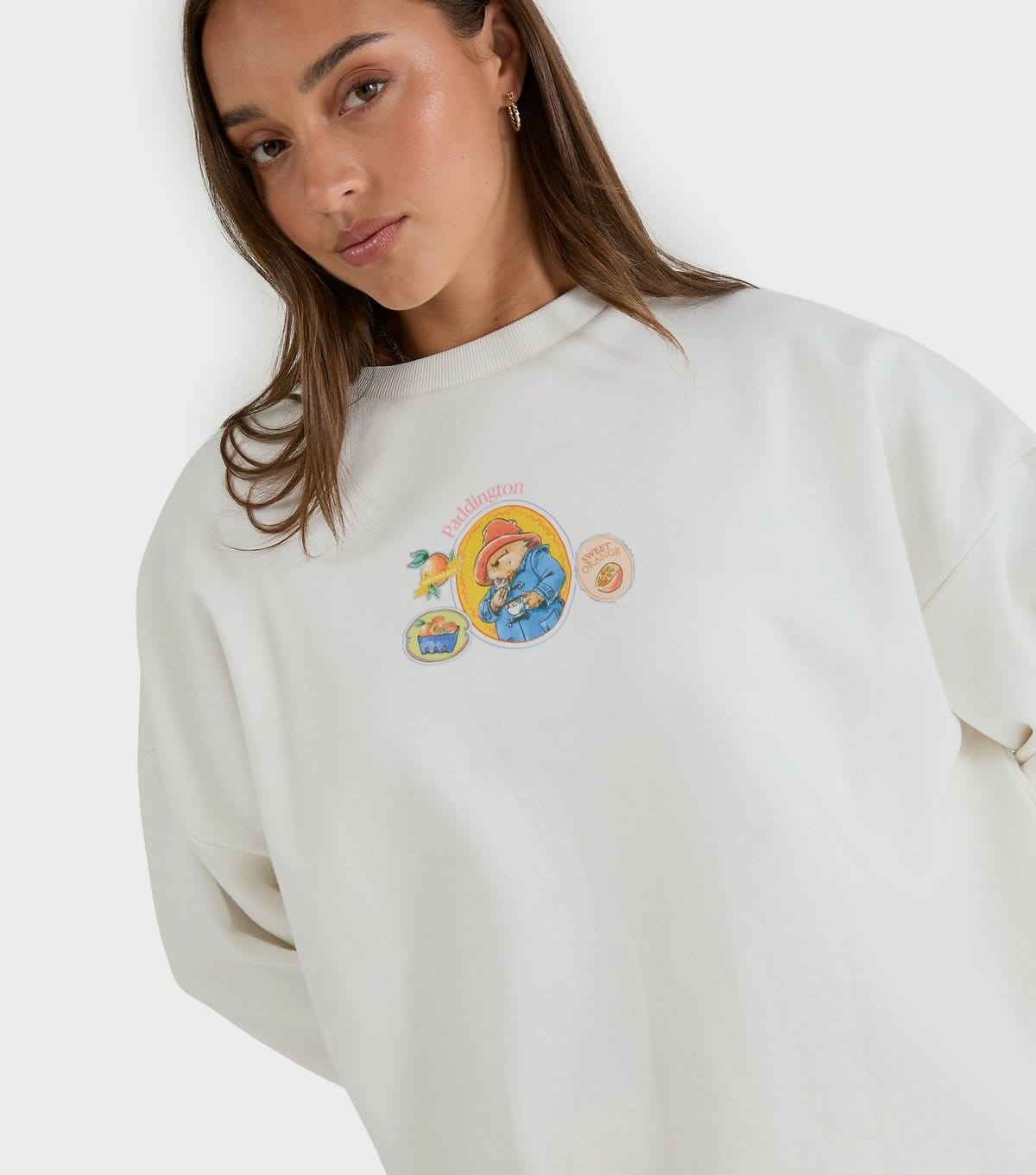 Skinnydip Women's White Paddington Marmalade Oversized Sweatshirt Skinnydip New Look - 4