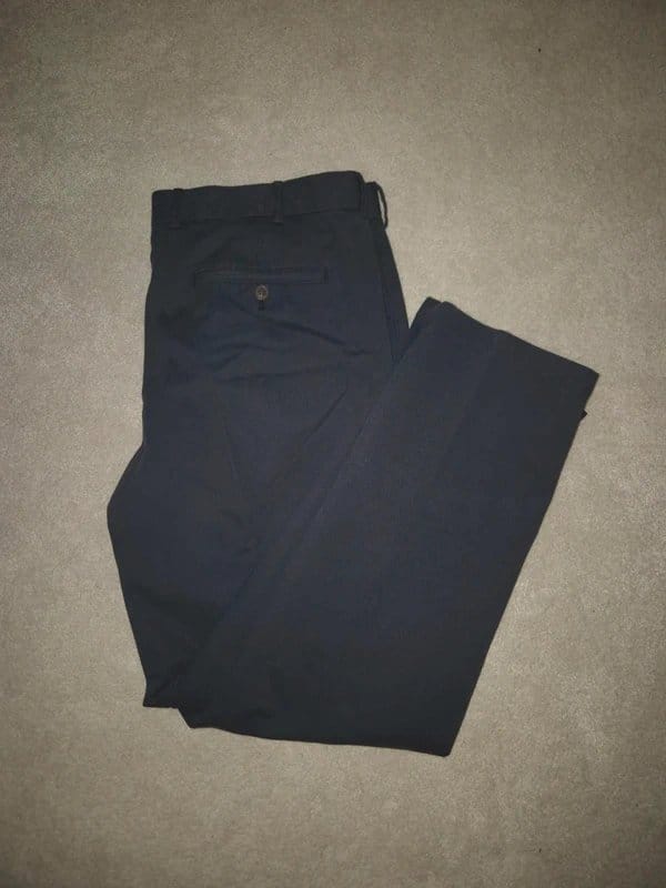 Charles Tyrwhitt charles tyrwhitt mens slim fit chinos navy blue flat front cotton trousers 38w 30l 38/30 - 1