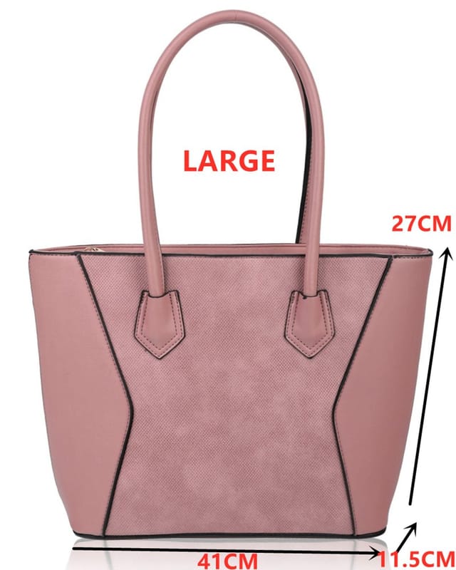 Fontanella Fashion Fontanella Fashion Women's Squisita Elegant 4in1 PU Leather Handbag x Tote bag with Purse in Pink - 2