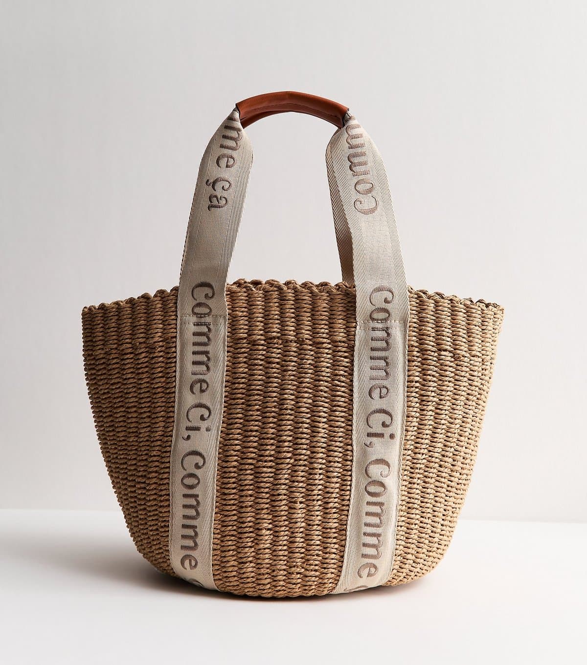 New Look New Look Stone Woven Basket Tote