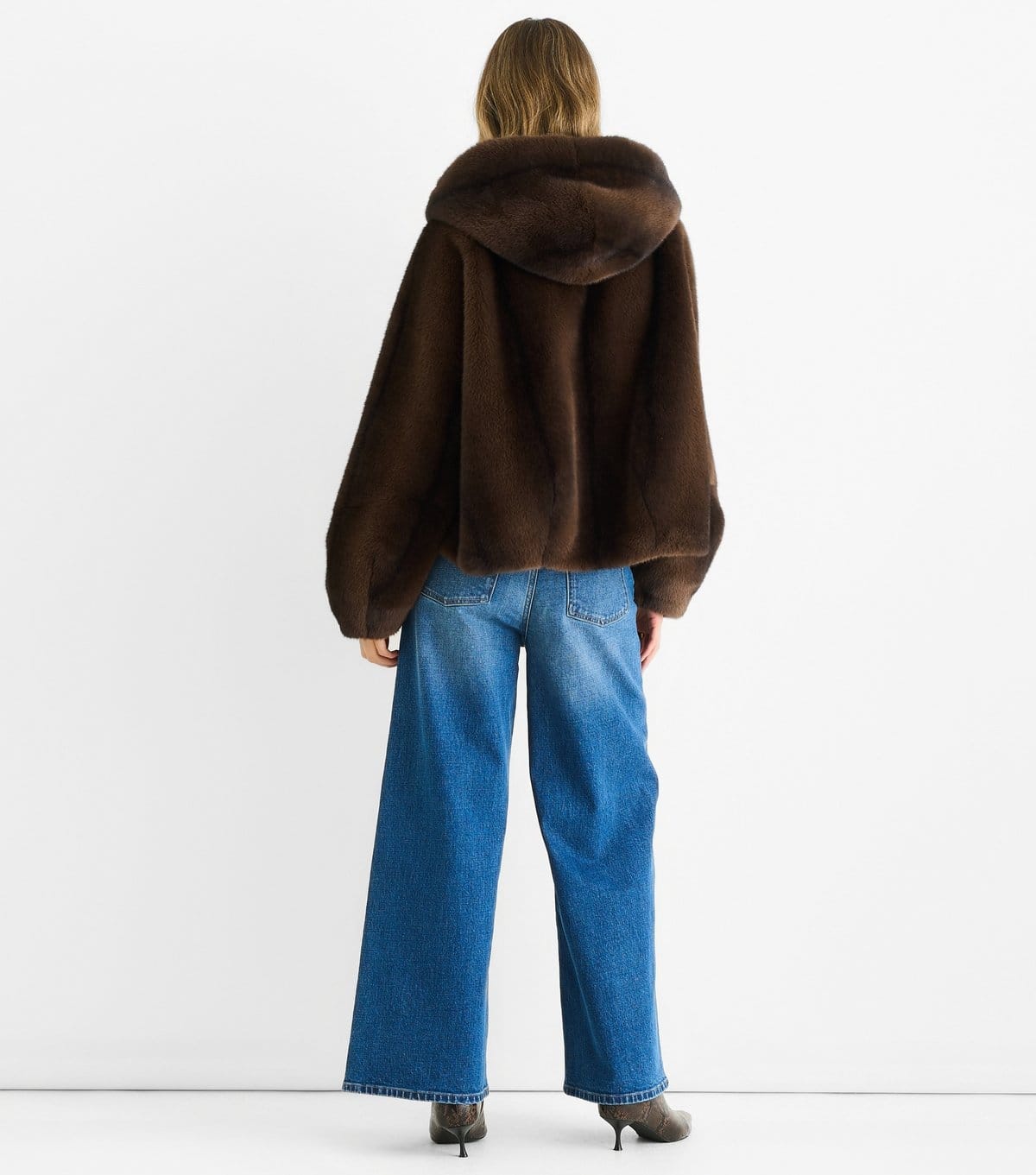 Gini London Women's Mid Brown Faux Fur Hooded Jacket Gini London New Look - 4