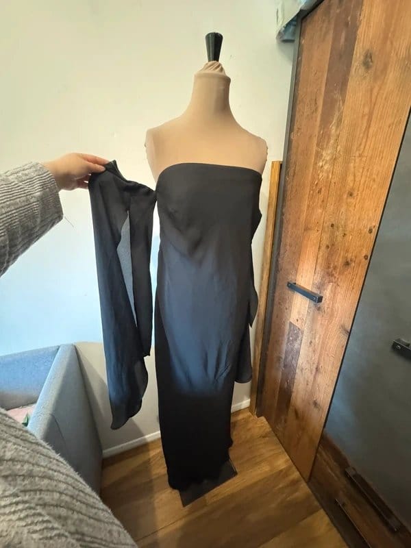 ASOS Design Black Chiffon Strapless Maxi Dress
