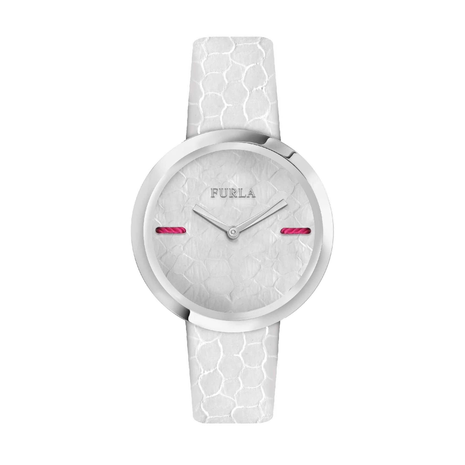 Furla Furla Women's My Piper White Dial SS Calfskin Leather Watch