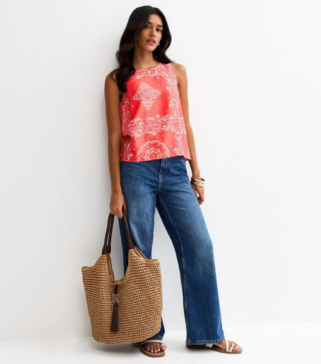 New Look Women's Red Paisley Bandana Sleeveless Top New Look - 3
