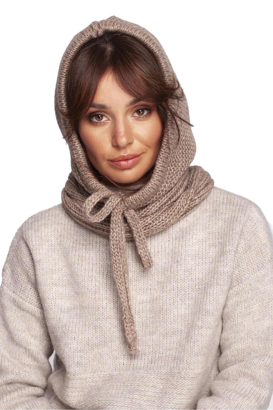 Love Lace Love Lace Beige Knit Balaclava Hat with Ear Protection
