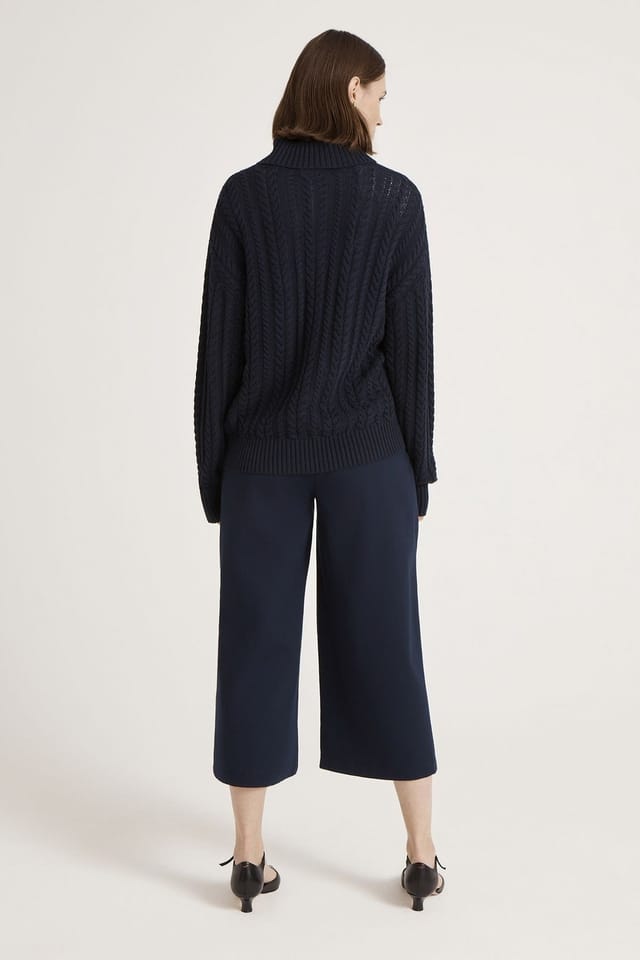 Finery London Finery London Women's Vivana Turtle Neck Knitted Sweater in Dark Navy - 3