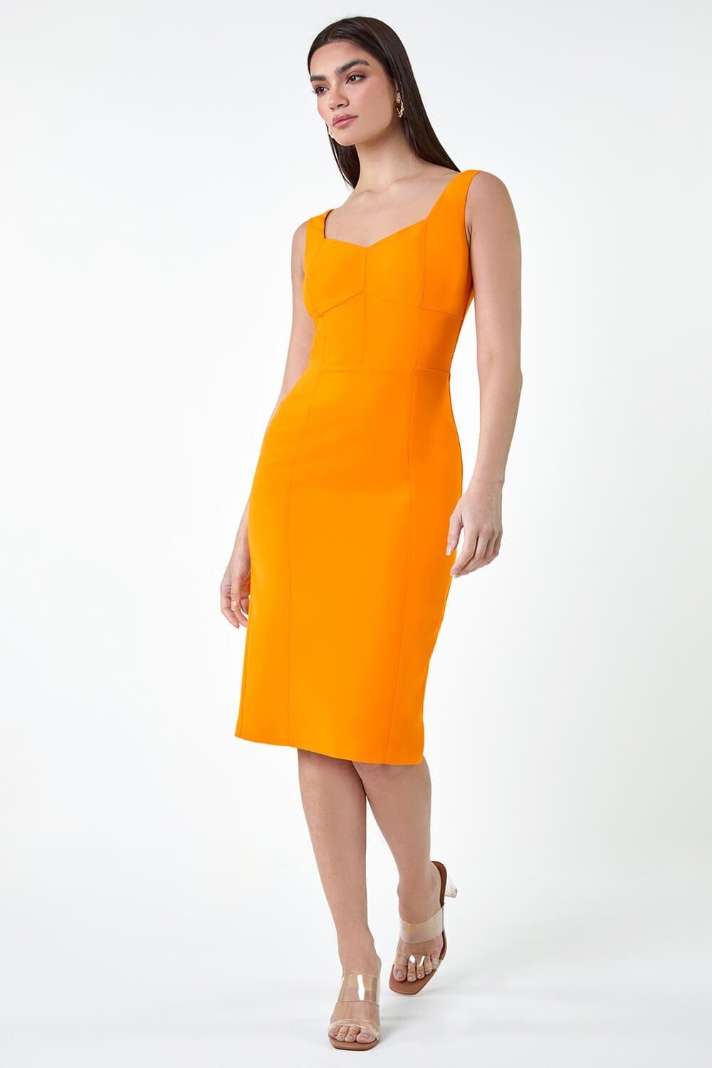 Ariella Ariella Women's Corset Detail Stretch Bodycon Dress in Amber - 2