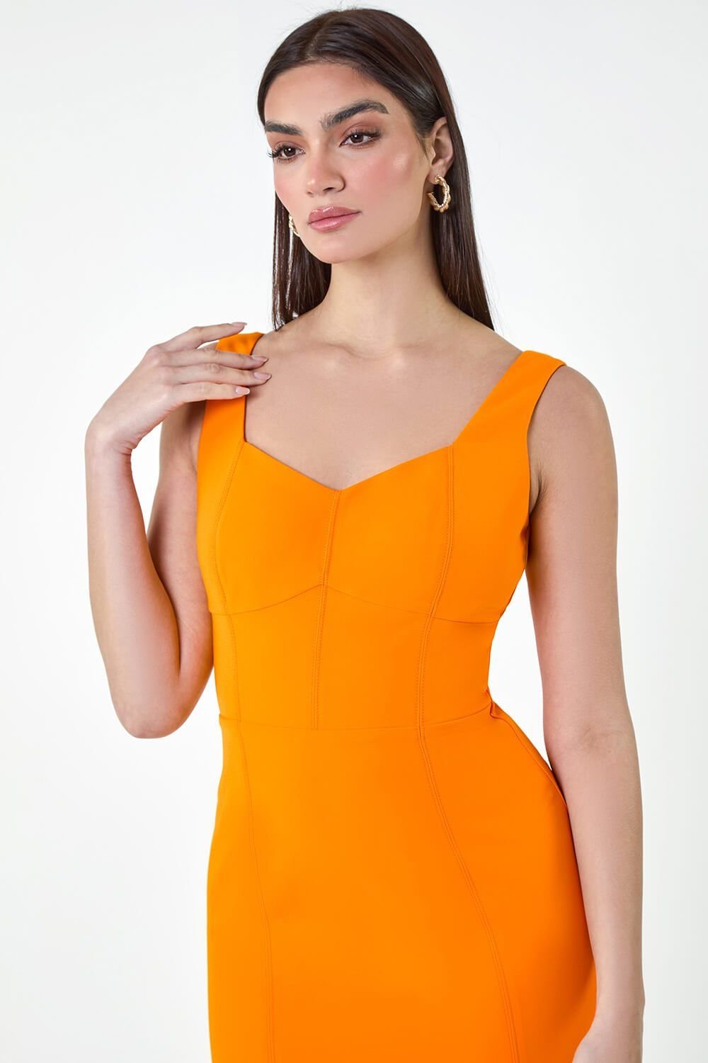 Ariella Ariella Women's Corset Detail Stretch Bodycon Dress in Amber - 4