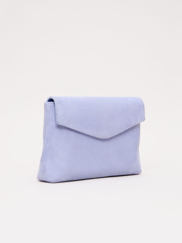 Phase Eight Phase Eight Women's Suede Envelope Clutch Bag in Baby Blue - 2