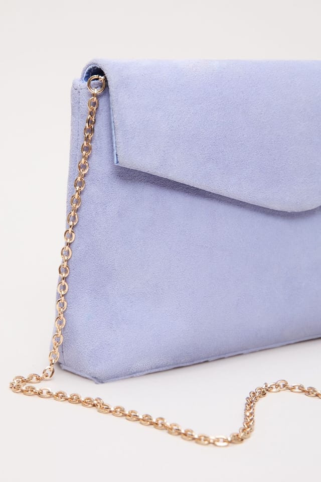 Phase Eight Phase Eight Women's Suede Envelope Clutch Bag in Baby Blue - 3
