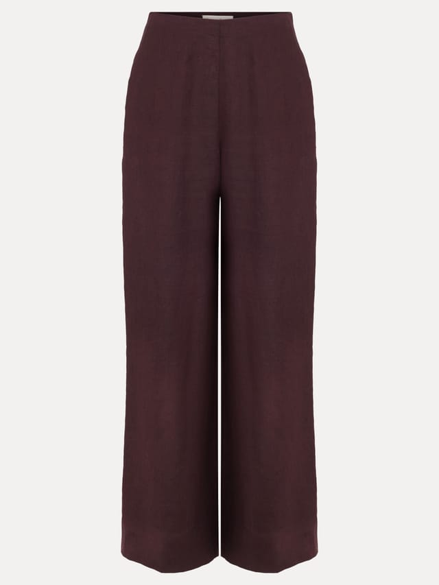 Phase Eight Phase Eight Women's Zoey Linen Trousers in Dark Brown - 2