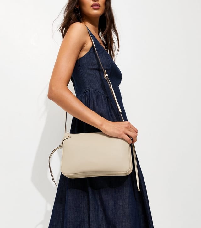 New Look Cream Triple Compartment Crossbody Bag Vegan New Look - 2