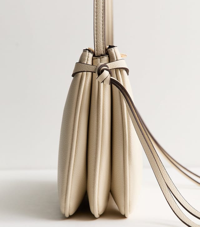 New Look Cream Triple Compartment Crossbody Bag Vegan New Look - 3
