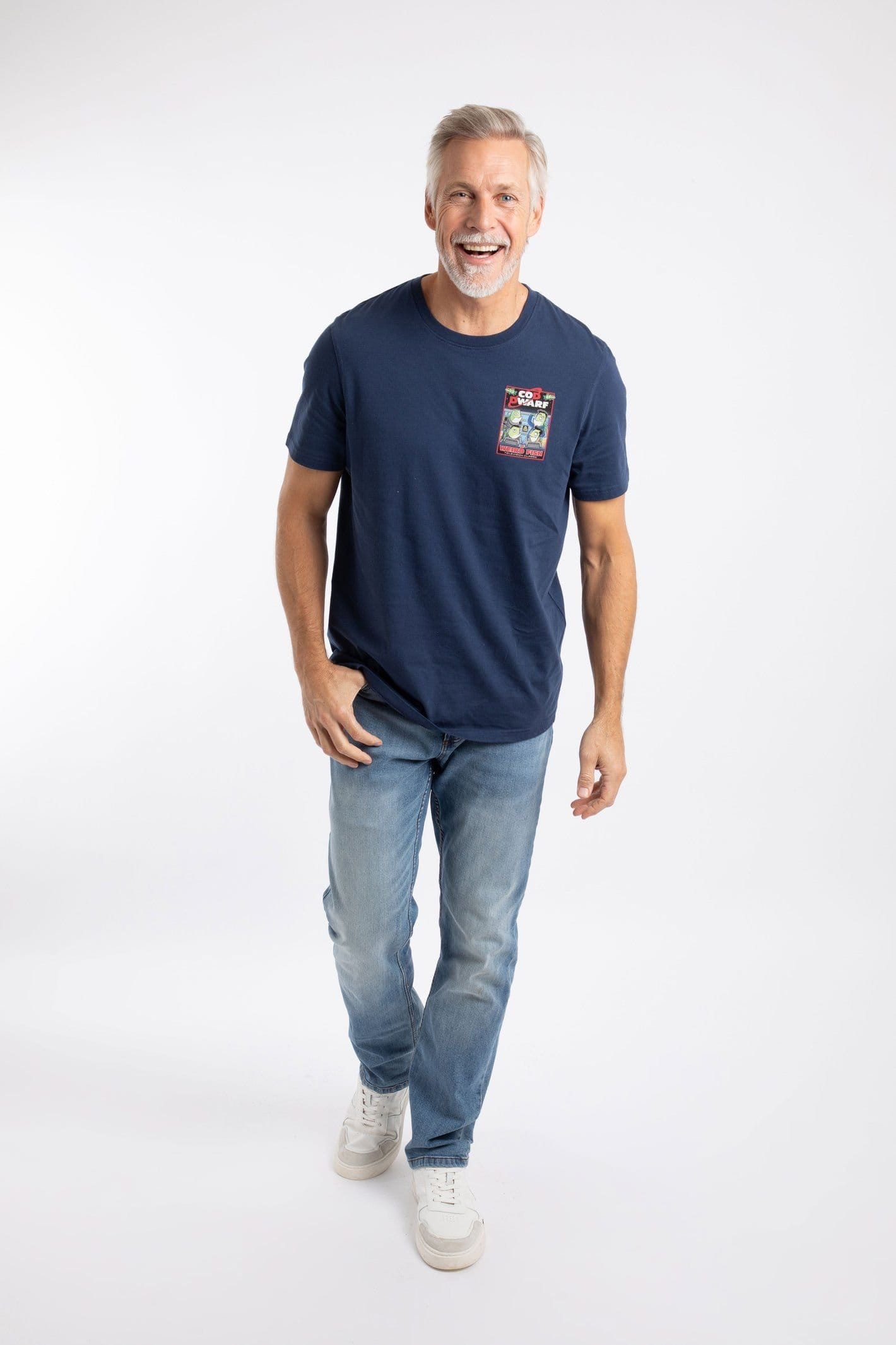 Weird Fish Weird Fish Men's Cod Dwarf Artist T-Shirt in Dark Blue - 4
