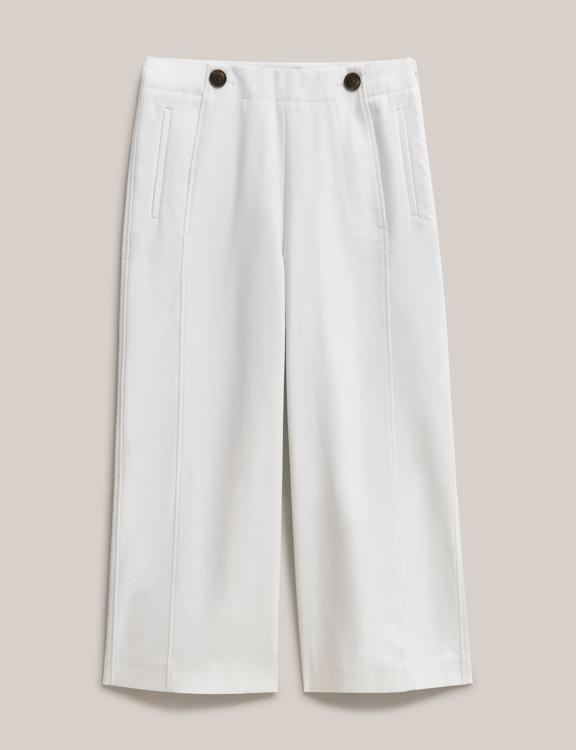 Hobbs London Hobbs London Women's Kimmi High Rise Culotte Trousers in Cool White - 2