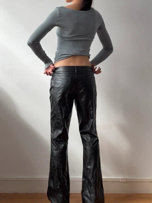 ASOS ASOS faux leather trousers flared