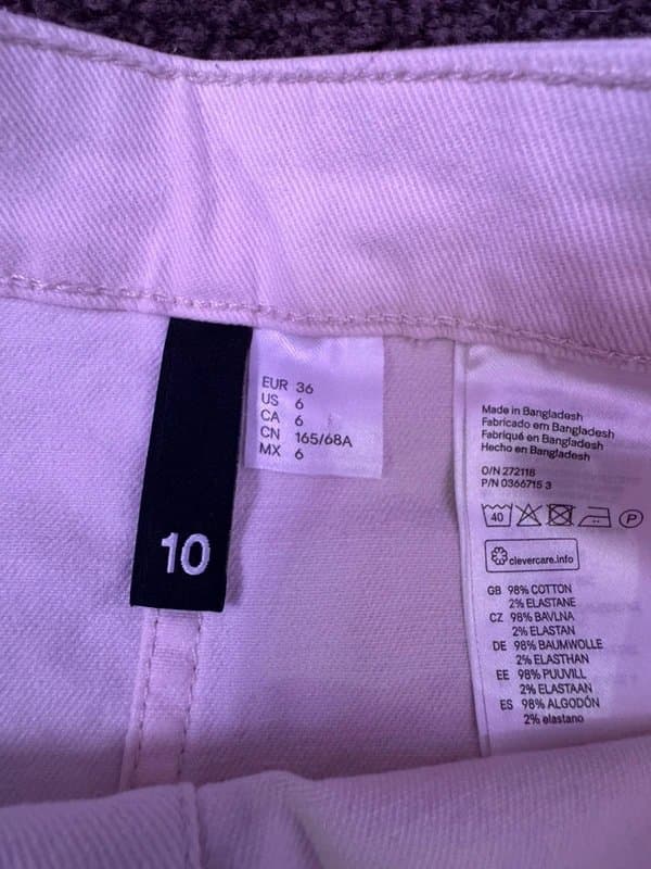 H&M White Denim Mini Skirt UK 10 / EU 36