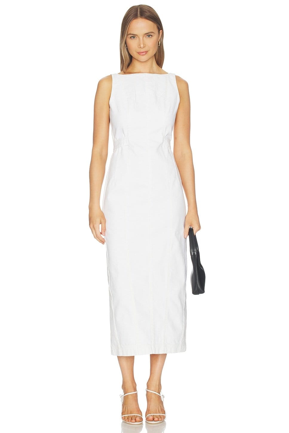 Revolve White Farley Denim Midi Dress
