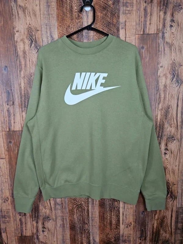 Nike Nike Sweatshirt - Green - Big Logo Swoosh - Crewneck - Medium
