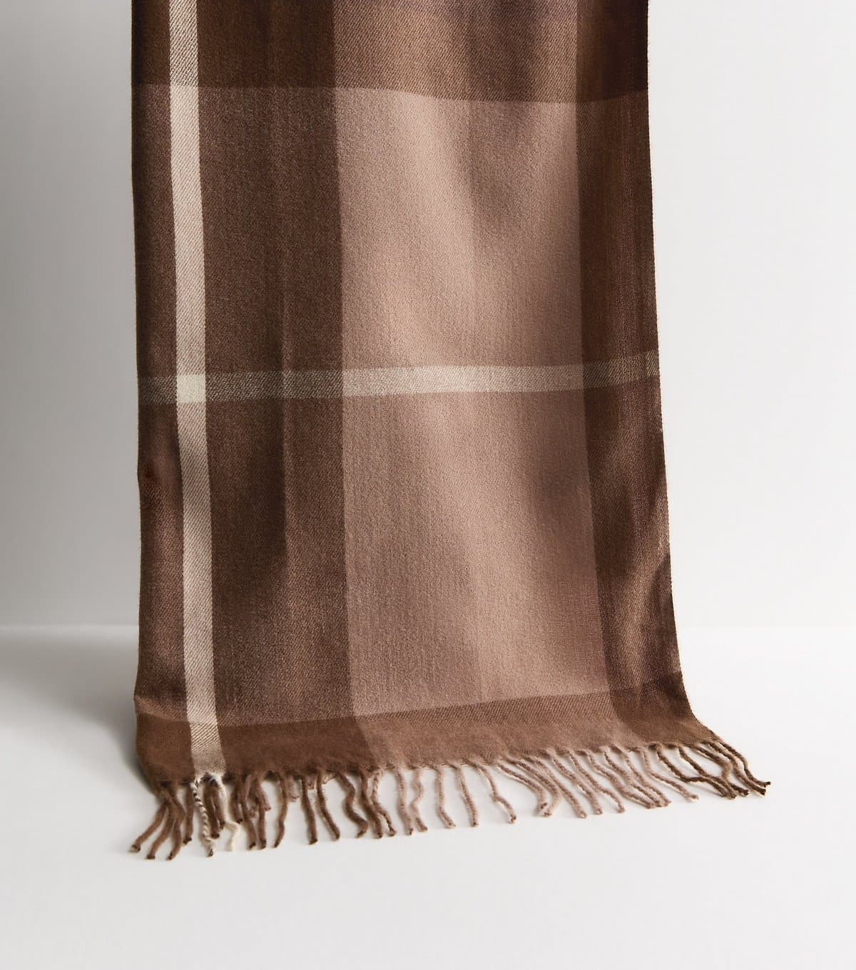 New Look Brown Woven Checked Scarf New Look