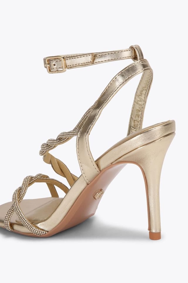 Carvela Carvela Women's 'Loopi Sandal' Fabric Heels in Gold - 3