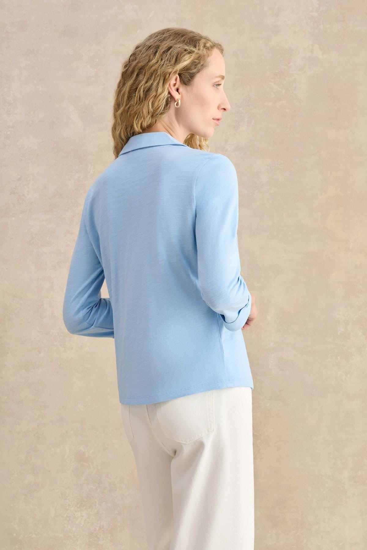 Hobbs London Hobbs London Women's Zariah Slub Shirt in Baby Blue - 4