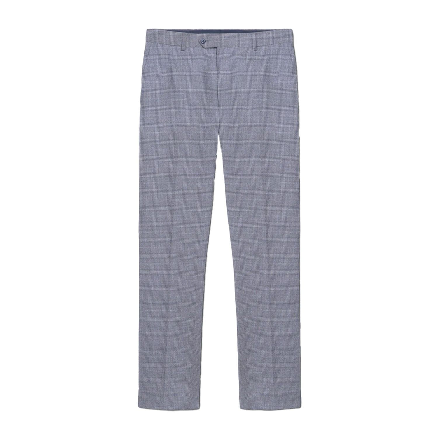 Lambretta Lambretta Men's Dawson Checked Suit Trousers in Grey