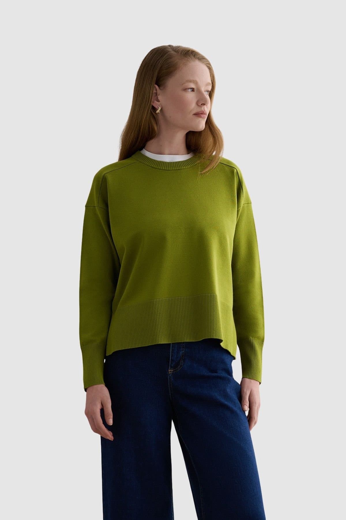 Hobbs London Hobbs London Women's Marsha Crew Neck Jumper in Green