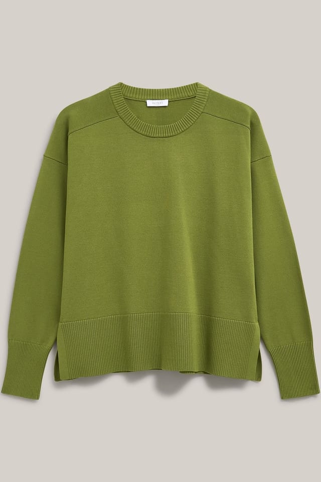 Hobbs London Hobbs London Women's Marsha Crew Neck Jumper in Green - 2