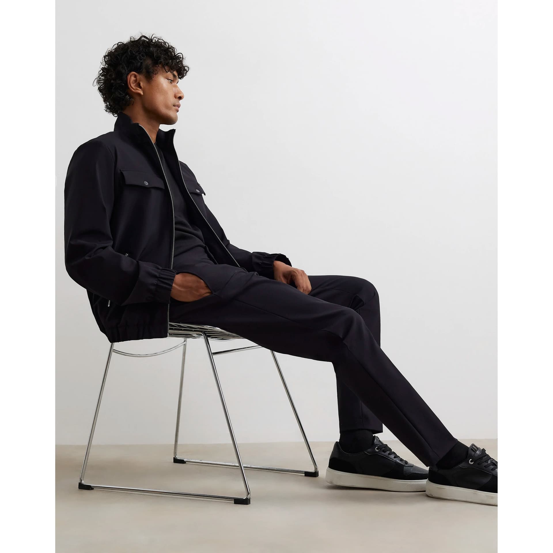 River Island Mens River Island Black Skinny Tech Comfort Trousers