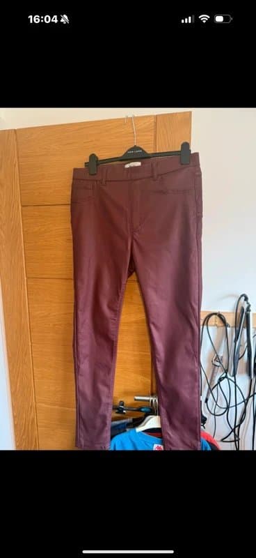 New Look Leather look trousers 16