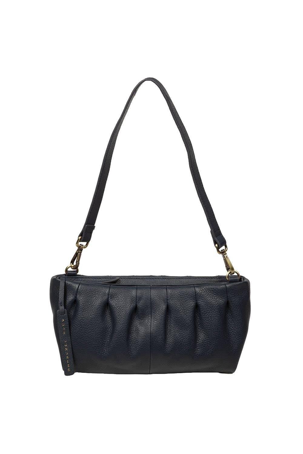 Pure Luxuries London Pure Luxuries London Navy Leather Evening & Clutch Bag