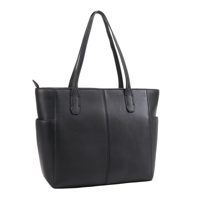 Paul Costelloe Paul Costelloe Women's Lucinda Leather Shoulder Bag in Jet Black - 2