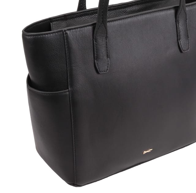 Paul Costelloe Paul Costelloe Women's Lucinda Leather Shoulder Bag in Jet Black - 3